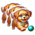 (3 Pack) Golden Retriever Puppy Decals - Cute Dog Stickers - Laptop Decal - 3 Inches On Longest Side - Easy Peel & Apply - Made in USA - 3MCS8203