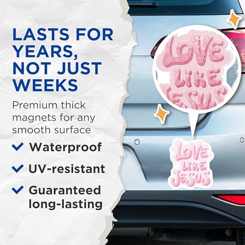 (2 Pack) Love Like Jesus Magnets Magnets - 5" On Longest Side - Made in USA - Sticks to Refrigerators & Metal Surfaces - MAG8949