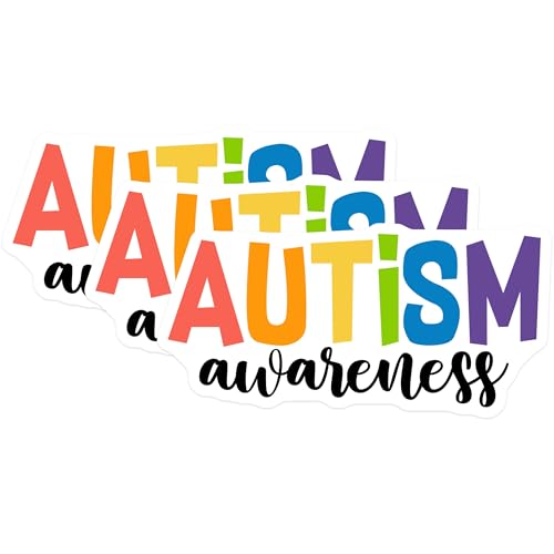 (3 Pack) Autism Awareness Decals - Autism Awareness Stickers - Autism Support Decals - 3 Inches On Longest Side - Easy Peel & Apply - Made in USA - 3MCS7197