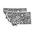 (2 Pack) Montana State Magnets - Floral Design Magnet - State Pride Decor - 5" On Longest Side - Premium Magnet - for Cars, Refrigerators, Toolboxes, Lockers - Made in USA - MAG17678
