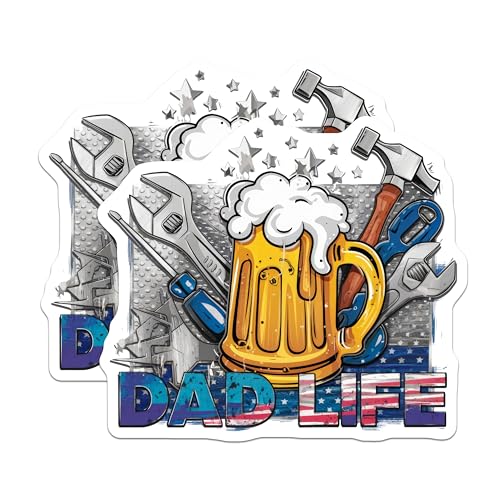 (2 Pack) Dad Life Magnets Magnets - Father's Day Decor - 5" On Longest Side - Made in USA - Sticks to Refrigerators & Metal Surfaces - MAG8647