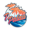 (2 Pack) Palau Tropical Island Travel Magnets - Ocean Waves Beach Refrigerator Decor - Pacific Island Vacation Souvenir - 5 Inches On Longest Side - Thick Durable Magnet - Made in USA - MAG19349