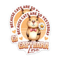 (2 Pack) Capybara Love Magnets - Cute Animal Magnets - Funny Home - Office - Refrigerator Magnets - Car Magnets - 5" On Longest Side - for Cars, Fridges, Toolboxes - Made in USA - MAG3752