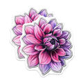 (2 Pack) Pink Purple Dahlia Flower Magnets - Vibrant Botanical Decor - Aesthetic Floral Fridge Locker - 5 Inches On Longest Side - Thick Durable Magnet - Made in USA - MAG38355