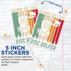 (2 Pack) Dawn of The Disc Golfer Stickers - Funny Disc Golf Meme Stickers - Outdoor Sports Enthusiasts - 5" On Longest Side - Sticks to Smooth Flat Surfaces - Made in USA - BMCS4248