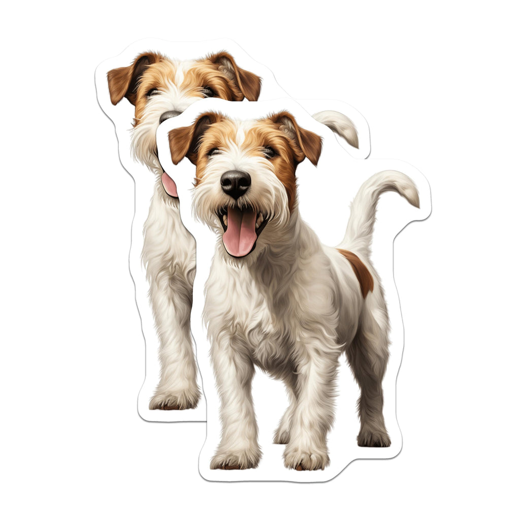 (2 Pack) Jack Russell Terrier Magnets - Happy Dog Art - Dog Owner Home Accent - 5 Inches On Longest Side - Thick Durable Magnet - Made in USA - MAG28819