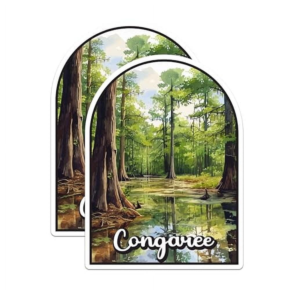 (2 Pack) Congaree National Park Bumper Magnet - US National Park - Choose from 63 Parks - 5" On Longest Side - Decal for Car Bumper, Laptop, Water Bottle, Wall, and Window - MAG1546