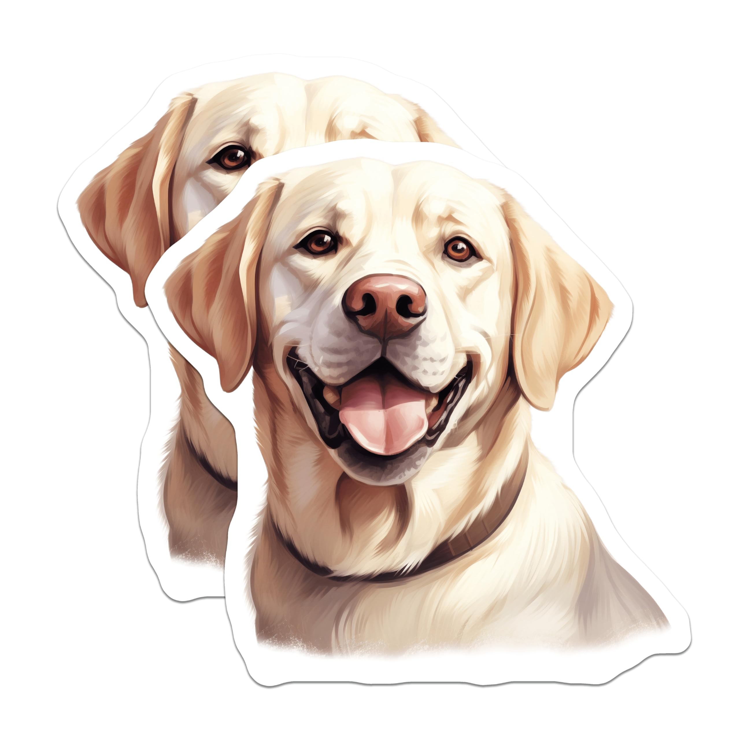 (2 Pack) Golden Retriever Magnets - Happy Dog Decor - Pet Lover Accessory - 5 Inches On Longest Side - Thick Durable Magnet - Made in USA - MAG23729