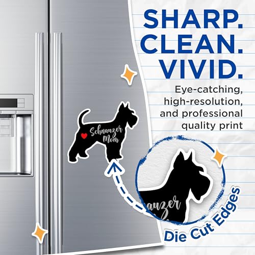 (2 Packs) Schnauzer Mom Magnets - Schnauzer Dog Breed Magnets - 5 Inches On Longest Side - Premium Magnet - for Fridges, Toolboxes, Cars - Made in USA - MAG2518
