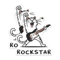 (2 Pack) Cat Rockstar Magnets - Funny Guitar Playing Cat Musician - Feline Rock and Roll Decor Accent - 5 Inches On Longest Side - Thick Durable Magnet - Made in USA - MAG23008
