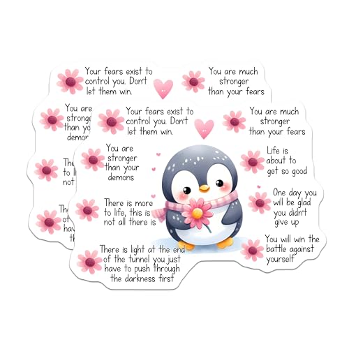 (2 Pack) Inspirational Quotes Magnets - Cute Penguin Decor - 5" On Longest Side - for Cars, Fridges, Toolboxes - Made in USA - MAG8332