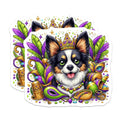 (2 Pack) Mardi Gras Dog Magnets - Chihuahua Crown Carnival - Fridge Decor - 5" On Longest Side - Premium Magnet - for Cars, Refrigerators, Toolboxes, Lockers - Made in USA - MAG14881