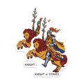 (2 Pack) Knight of Staves Magnets - Tarot Card Rider Art - Medieval Fantasy Warrior Decor - Esoteric Mystic Symbol - 5 Inches On Longest Side - Thick Durable Magnet - Made in USA - MAG21788