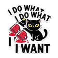 (2 Pack) Cat Humor Stickers - Cute Cat Knocking Mug Stickers - Funny Cat Saying Stickers - 5" On Longest Side - Sticks to Any Smooth Flat Surface - Made in USA - BMCS2798