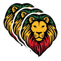 (3 Pack) Rasta Lion Decals - Reggae Decal - Laptop Decal - 3 Inches On Longest Side - Easy Peel & Apply - Made in USA - 3MCS4988
