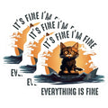(3 Pack) Cat It's Fine Decals - Everything is Fine Sticker - Laptop Decals - 3 Inches On Longest Side - Easy Peel & Apply - Made in USA - 3MCS6597