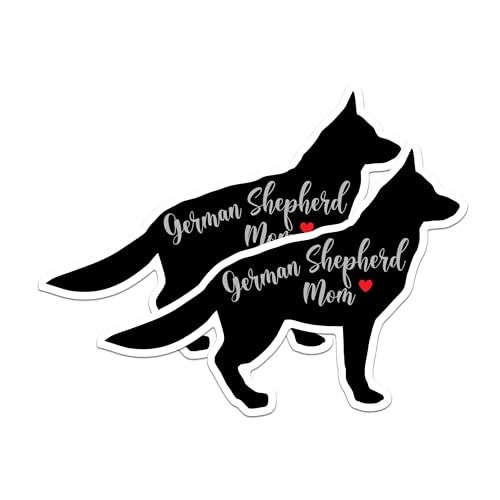 (2 Packs) German Shepherd Stickers - German Shepherd Dog Breed Decals - 5 Inches On Longest Side - Premium Vinyl Decal - Sticks to Any Smooth Flat Surface - Made in USA - BMCS2474