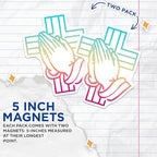 (2 Pack) Praying Hands Magnets - Christian Decor - Religious Refrigerator Magnets - Inspirational Faith Magnets - 5" On Longest Side - for Cars, Fridges, Toolboxes - Made in USA - MAG5616