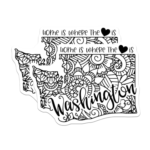 (2 Pack) Home is Where The Heart is Stickers - 5" On Longest Side - Sticks to Smooth Flat Surfaces - Made in USA - BMCS9098 - BMCS9098