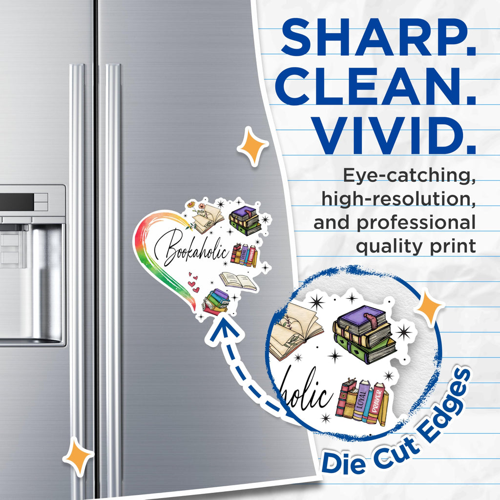 (2 Pack) Bookaholic Magnets - Book Lover Decor Magnets - Cute Reading Magnets for Book Worms- 5" On Longest Side - for Fridges, Toolboxes, Cars - Made in USA - MAG2864