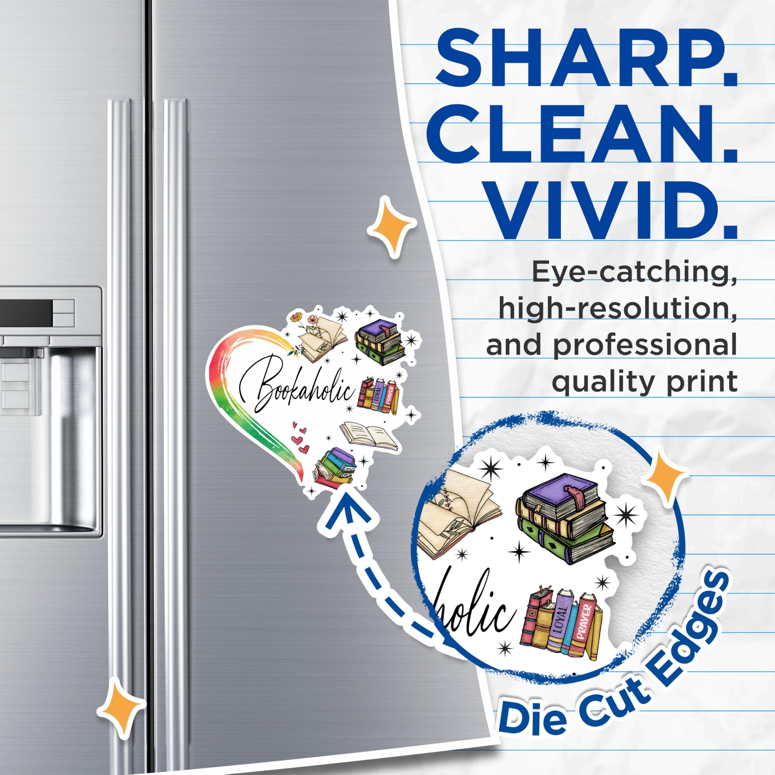 (2 Pack) Bookaholic Magnets - Book Lover Decor Magnets - Cute Reading Magnets for Book Worms- 5" On Longest Side - for Fridges, Toolboxes, Cars - Made in USA - MAG2864