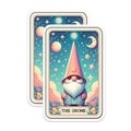 (2 Pack) The Gnome Stickers - Cute Cartoon Stickers - Gnome and Stars Stickers - 5" On Longest Side - Sticks to Smooth Flat Surfaces - Made in USA - BMCS5417