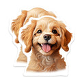 (2 Pack) Golden Retriever Puppy Magnets - Cute Dog Lover - Pet Parent Decor - 5 Inches On Longest Side - Thick Durable Magnet - Made in USA - MAG27888