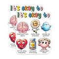 (2 Pack) Mental Health Stickers - Motivational - Inspirational Mental Health Quotes - Self Care for Journals - Positive - 5" On Longest Side - Sticks to Smooth Flat Surfaces - Made in USA - BMCS8251