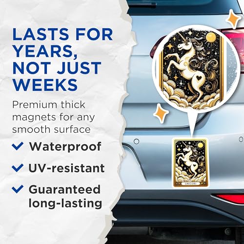 (2 Pack) Fantasy Artwork Magnet - Enchanting Horse Design - Mythical Creatures - 5" On Longest Side - Sticks to Smooth Flat Surfaces - Made in USA - MAG10133