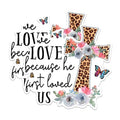 (2 Pack) Inspirational Quote Magnets - Leopard Print Cross Magnets - Floral Butterfly Faith Magnets - Christian Home Decor- 5" On Longest Side - for Fridges, Toolboxes, Cars - Made in USA - MAG2884