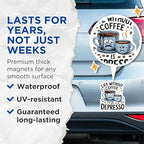 (2 Pack) Life Without Coffee is Depresso Magnets - Funny Coffee Quote - Caffeine Lovers Joke - Humor Kitchen - 5" On Longest Side - for Cars, Fridges, Toolboxes - Made in USA - MAG4605