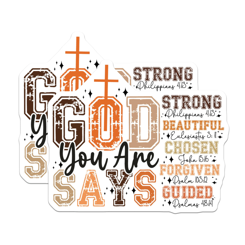 (2 Pack) God Says You are Magnets - Inspirational Christian Scripture - Faith Based Decor - 5 Inches On Longest Side - Thick Durable Magnet - Made in USA - MAG23396