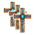 (3 Pack) Turquoise Cross Decals - Southwestern Decal - Rustic Style Decal - 3 Inches On Longest Side - Easy Peel & Apply - Made in USA - 3MCS7502
