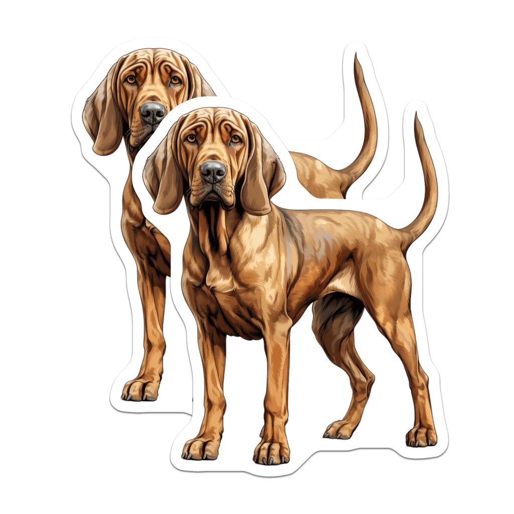 (2 Pack) Bloodhound Dog Magnets - Realistic Hound Lover Refrigerator Magnets - Pet Parent Decor for Home Kitchen - 5 Inches On Longest Side - Thick Durable Magnet - Made in USA - MAG30670
