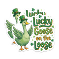 (2 Pack) Lucky Goose Magnets - St Patricks Day Goose Decor - Goose On The Loose Magnet - 5" On Longest Side - Premium Magnet - for Cars, Refrigerators, Toolboxes, Lockers - Made in USA - MAG16878