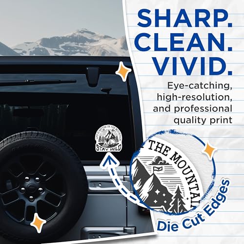 (2 Pack) Life is Better in The Mountains Stickers - Stay Wild - Adventure Camping Stickers - Outdoor Hiking - 5" On Longest Side - Sticks to Smooth Flat Surfaces - Made in USA - BMCS5997
