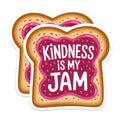 (2 Pack) Kindness is My Jam Magnets - Inspirational Sweet Bread Decor - Positive Kitchen Reminder Magnets - 5 Inches On Longest Side - Thick Durable Magnet - Made in USA - MAG22191