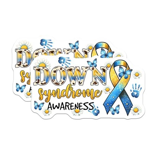 (2 Pack) Down Syndrome Awareness Magnets - 5" On Longest Side - for Cars, Fridges, Toolboxes - Made in USA - MAG8211