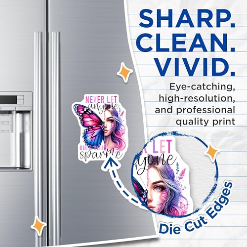 (2 Pack) Inspirational Magnets Magnets - Butterfly Wall Art - Motivational Quotes - 5" On Longest Side - Made in USA - Sticks to Refrigerators & Metal Surfaces - MAG9231