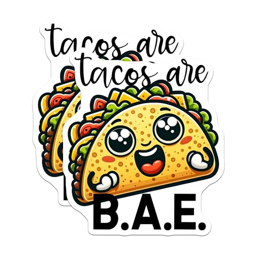 (2 Pack) Tacos are BAE Magnets Magnets - Cute Kitchen Decor - Funny Taco Lover - 5" On Longest Side - Made in USA - Sticks to Refrigerators & Metal Surfaces - MAG8795