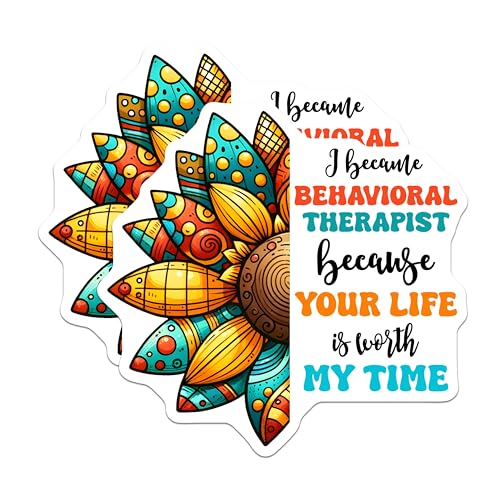 (2 Pack) Behavioral Therapist Stickers - Motivational Therapist Stickers - Inspirational Therapy Stickers - 5" On Longest Side - Sticks to Any Smooth Flat Surface - Made in USA - BMCS3172