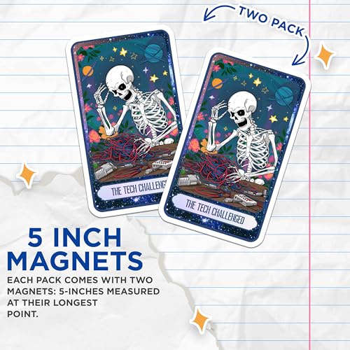 (2 Pack) Funny Tech Struggles Magnet - Nerdy Geek Decor - Computer Humor Artwork - 5" On Longest Side - Sticks to Smooth Flat Surfaces - Made in USA - MAG10001