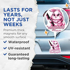 (2 Pack) Completely Unhinged Magnets - Funny Bunny Magnets - Cute Animal Magnets - 5" On Longest Side - for Cars, Fridges, Toolboxes - Made in USA - MAG4574
