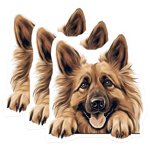 (3 Pack) German Shepherd Decals - Dog Breed Stickers - Laptop Decoration - 3 Inches On Longest Side - Easy Peel & Apply - Made in USA - 3MCS8626