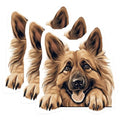 (3 Pack) German Shepherd Decals - Dog Breed Stickers - Laptop Decoration - 3 Inches On Longest Side - Easy Peel & Apply - Made in USA - 3MCS8626