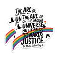 (2 Pack) Moral Universe Quote Stickers - Inspirational Rainbow Decal - Motivational Justice Stickers - 5" On Longest Side - Sticks to Smooth Flat Surfaces - Made in USA - BMCS3756