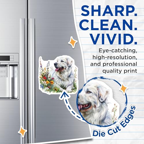 (2 Pack) Dog Art Magnets - Floral Dog Print - Animal Lover's Home Decor - Cute Fridge Magnets - 5" On Longest Side - for Cars, Fridges, Toolboxes - Made in USA - MAG7124