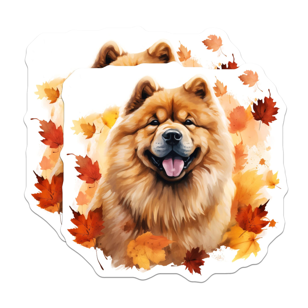 (2 Pack) Chow Chow Magnets - Autumn Dog Decor - Fall Pet Owner Items - 5 Inches On Longest Side - Thick Durable Magnet - Made in USA - MAG28073
