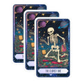 (3 Pack) Clumsy Skeleton Decals - Outer Space Art - Tarot Card Decal - 3 Inches On Longest Side - Easy Peel & Apply - Made in USA - 3MCS8760