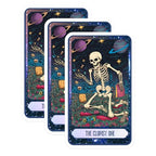(3 Pack) Clumsy Skeleton Decals - Outer Space Art - Tarot Card Decal - 3 Inches On Longest Side - Easy Peel & Apply - Made in USA - 3MCS8760